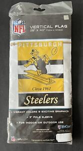 Pittsburgh STEELERS Retro Design 28" x 40" Vertical Flag Licensed NFL Football