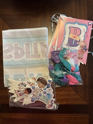 Suministros de fiesta de cumpleaños Doc McStuffins telón de fondo 7x5 pies vinilo decoración para niños Foto 1 de 4