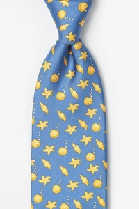 Eric Holch for Alynn Neckwear 100 % Seide Handarbeit Krawatte Muscheln blau gelb - Bild 1 von 1