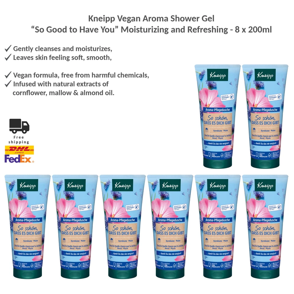 Gel de ducha Kneipp Aroma So Good to Have You crema hidratante vegana gel corporal 8x200 ml Foto 1 de 3