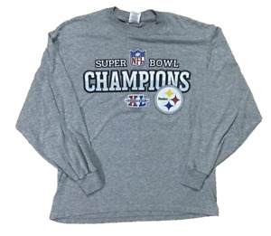 Pittsburgh Steelers T-Shirt Super Bowl XL 40 Champs Long Sleeve Jerzees Sz L NFL
