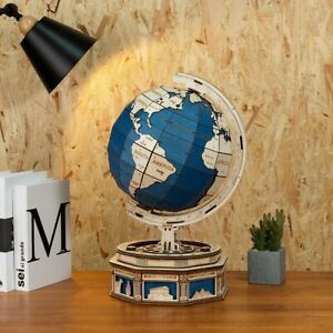 Wooden Globe Puzzle 3D DIY 567pcs Self Assembling Toy Puzzle Kids Toy Gift