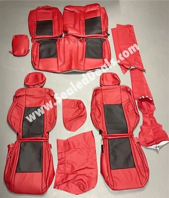 Katzkin 2015-2021 Dodge Challenger Custom Leather Seat Covers Red & Black Perf - Image 1 of 4