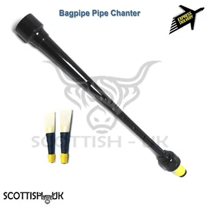 Highland Bagpipe's Pipe Chanters, Scottish Bagpipes Pipe Chanter Black +2 Reeds - Picture 1 of 3