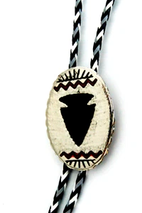 Bolo Tie Arrowhead Themed Western Tri-color - Picture 1 of 4