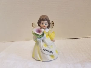 Vintage February Birthday Angel of the Month Figurine 4 1/4" - Picture 1 of 4