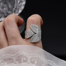 18k Platinum Filled Lab Created White Sapphire Flower Earrings Ring Designer