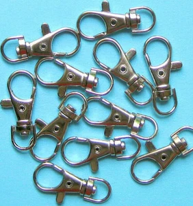 5 Lobster Swivel Clasps Silver Tone - Key Rings Dog Leashes Z020 - Picture 1 of 2