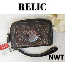 Relic Bronze Sparkle Wristlet Wallet Cell Phone Holder Multiple Slots NWT 