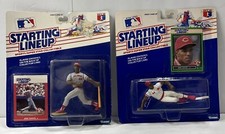 (2) 1988 & 1989 Kenner Starting Lineup Eric Davis Cincinnati Reds NIP