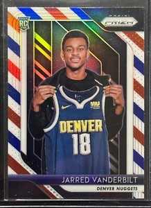 2018-19 Panini Prizm Prizms Red White and Blue #42 Jarred Vanderbilt RC Rookie