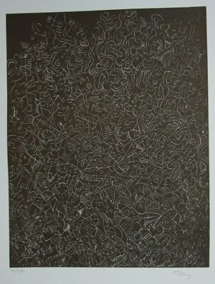 Lápiz salterio grabado Mark Tobey firmado numerado 90/150 impresión imagen 14x11 pulgadas Foto 1 de 4