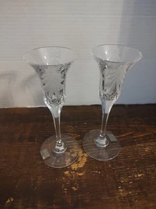 Mikasa Weihnachtsbaum Sektgläser Flöten geschliffenes Glas 2 Stück - Bild 1 von 4