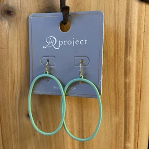 A Project hellblaue längliche Creolen Ohrhänger - Bild 1 von 4