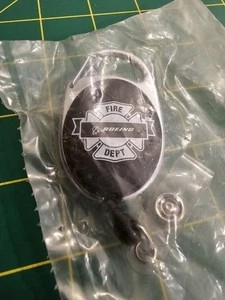 Vintage Boeing Fire Department Retractable Name Tag/Keychain B2b3 - Picture 1 of 2