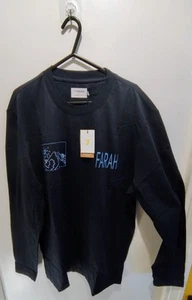 Farah Mens Graphic Long Sleeve Navy T Shirt In Size XL - Picture 1 of 19
