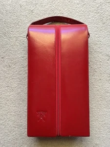 Estuche de cuero para vino Carlo Rossini rojo - se adapta a dos botellas - Imagen 1 de 7