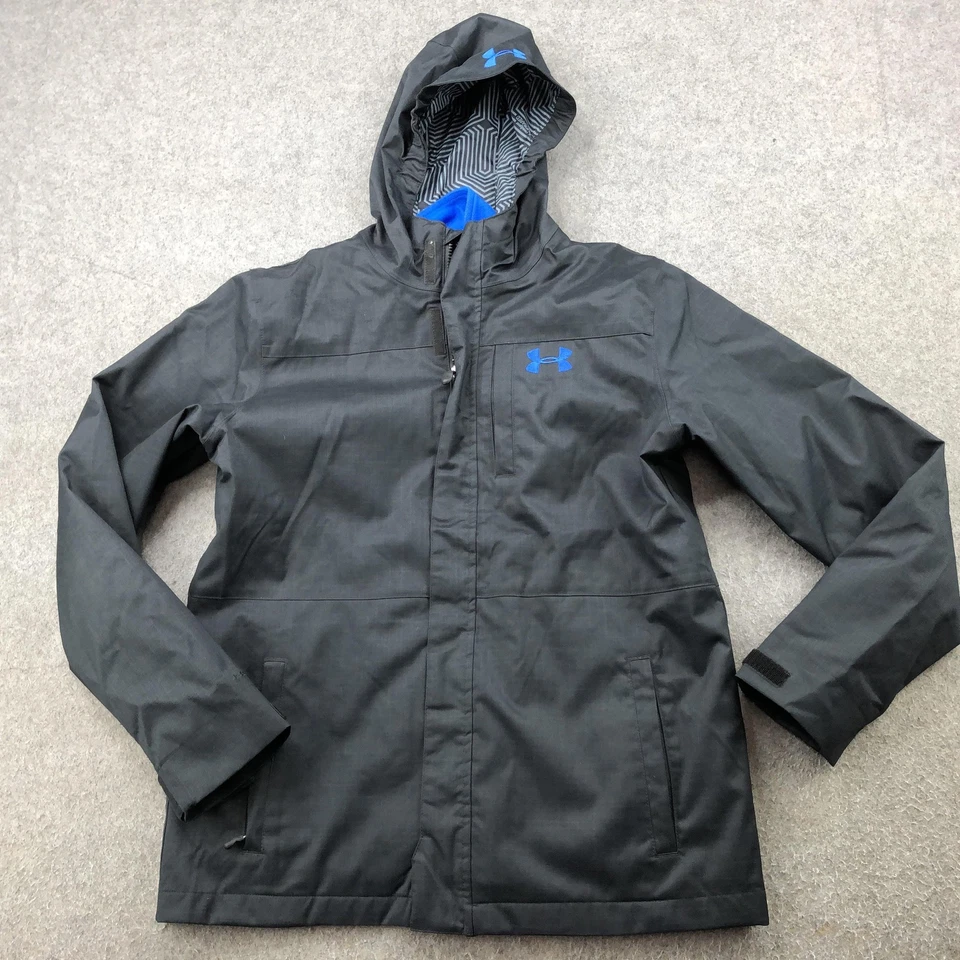 Chaqueta Under Armour Juvenil XL Negra Azul Con Capucha ColdGear Infrarrojo Tormenta Foto 1 de 4