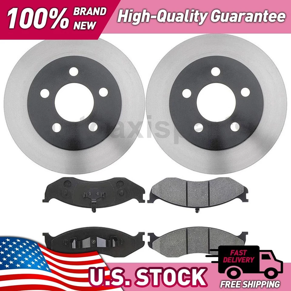 Juego de 3 pastillas de freno de disco delanteras centradas rotor de freno de disco para Jeep TJ 1999-2006 Foto 1 de 4