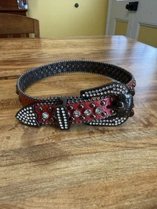 Elite Denim Kids Rhinestone Belt-Red/pink- Size XS - Picture 1 of 13