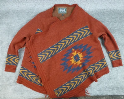 Mantón envolvente manta ROOTS Canadá talla única flecos azteca occidental óxido lana marrón Foto 1 de 4