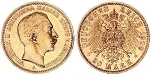 Preußen 20 Mark Gold 1900 A Wilhelm II. vz-st 126998 - Bild 1 von 1