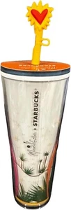 Bicchiere Venti Starbucks autunno 2023 24 oz Manuela Guillén Ciao Holla - Foto 1 di 3