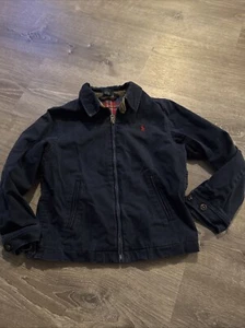 Boys Size 7 Polo Ralph Lauren Navy Blue Zippered Collared Jacket - Picture 1 of 9
