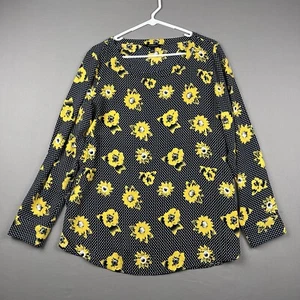 Banana Republic Women’s Large Floral Blouse Pullover Blue Dot - Picture 1 of 8