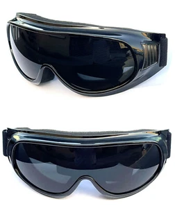 MOTORCYCLE PADDED GOGGLES FIT OVER PRESCRIPTION GLASSES SIDE VENTS ADJUST STRAP - Picture 1 of 2