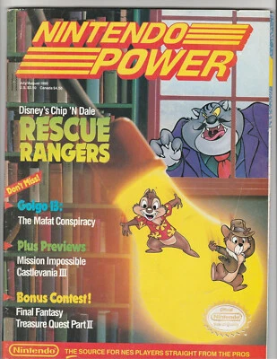 Nintendo Power July August 1990 Rescue Rangers Castlevania 3 (poster, inserts) - Image 1 of 4