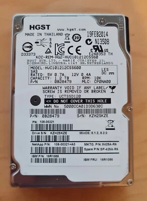 1.2TB SAS 6G 10k 64MB 2.5" HGST HUC101212CSS600 0B28479 Dell HP EMC IBM Lenovo - Image 1 of 4