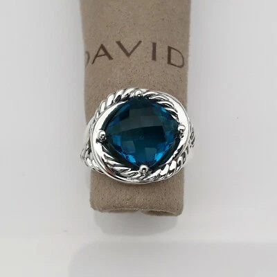 Anillo Infinito David Yurman 11mm con Topacio Azul Hampton Talla 7  Foto 1 de 4
