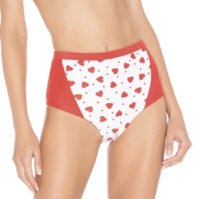 Tularosa X Revolve Heartbreak Высокая Талия Сердце Печать Бикини Низ Размер S Новый без ценников - Изображение 1 из 4