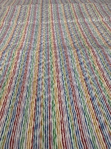 VINTAGE WAMSUTTA OTC M. LOWENSTEIN CORP RAINBOW STRIPES COTTON FABRIC - Picture 1 of 4