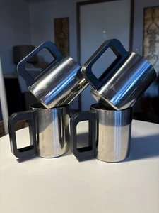 Four Stainless Steel Cups W/Handles 4oz - Picture 1 of 12
