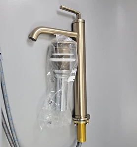 Kraus Single Lever Vessel Brass Bathroom Faucet. Brushed Gold. KVF-1220BG - NEW - Picture 1 of 9