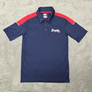 Atlanta Braves Polo Shirt Mens Medium Blue Genuine Merchandise MLB Lightweight - Picture 1 of 12