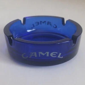never used vintage CAMEL Cigarettes cobalt blue glass ashtray c.1995—superb cond - Picture 1 of 7