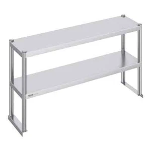 Double Tier Stainless Steel Over Shelf,Kitchen Utility Table 12 in. L x 48 in. W - Picture 1 of 8