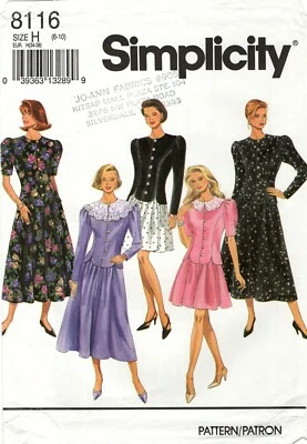 Simplicity 8116 Full Skirt & Princess Top w Gathered or Pleated Sleeve Sz 6-10 - Image 1 of 4