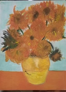''NELLO STILE DI'' VINCENT VAN GOGH GIRASOLI DIPINTO ACRILICO - Foto 1 di 2