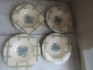 4 Pfaltzgraff Garden Party 9" Lunch Salad Bowls Tulips And Cherries - Picture 1 of 4