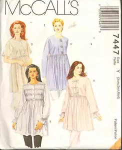 McCall's 7447 Sewing Pattern Women's Loose Fitting Tops Size Xsm-Med Uncut - Picture 1 of 2