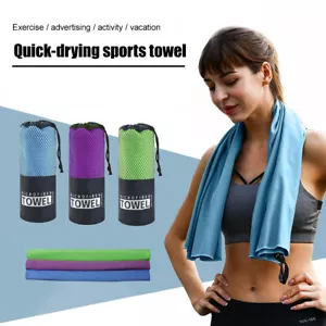 Microfiber Towel Quick Dry for Sports Beach Swim Travel Yoga Gym Super Absorbent - Picture 1 of 17