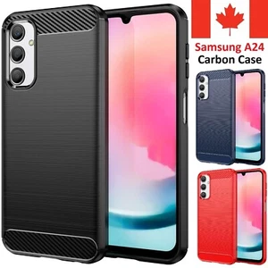 Pour Samsung Galaxy A24 4G Coque Antichoc Fibre Carbone TPU Coque Résistante - Photo 1 sur 10