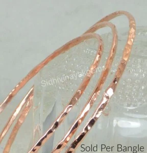 3 PCs.Bangle Set Handmade Thin Copper bangle Stacking bangle Copper Bracelet 0-2 - Picture 1 of 5