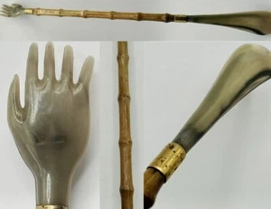 Vintage Bamboo Shoe Horn & “Hand”Back Scratcher 21.5" - Picture 1 of 10