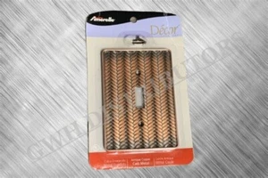Amerelle Weave Single Toggle Antique Copper Cast Metal Switch Plate  - Picture 1 of 4