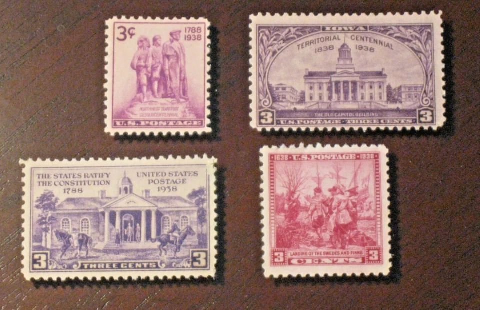 US MNH 1938, COMPLETE  COMMEMORATIVE YEAR SET  SCOTT#835-838 - Image 1 of 1